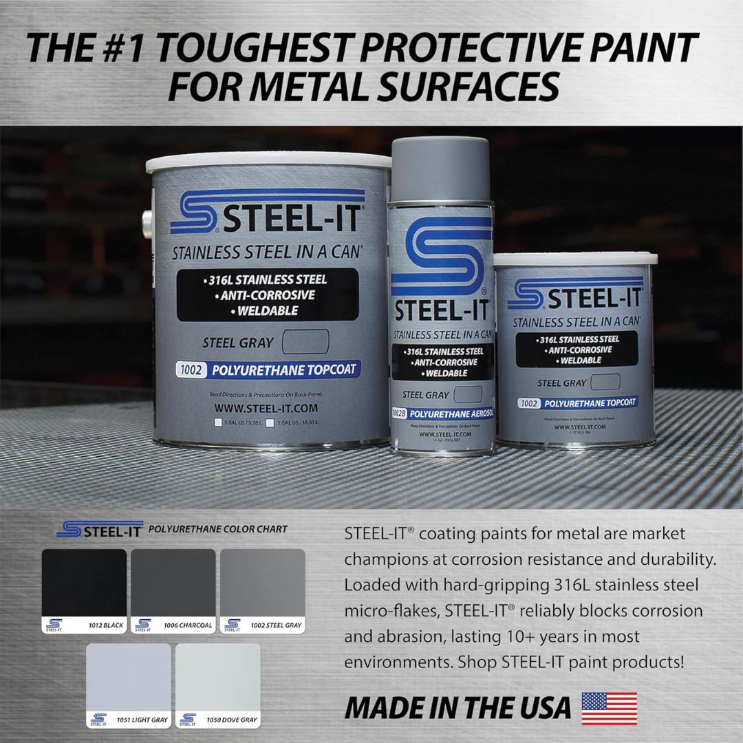 Steel-It POLYURETHANE AEROSOL 1012 Black / 1002 Steel Gray