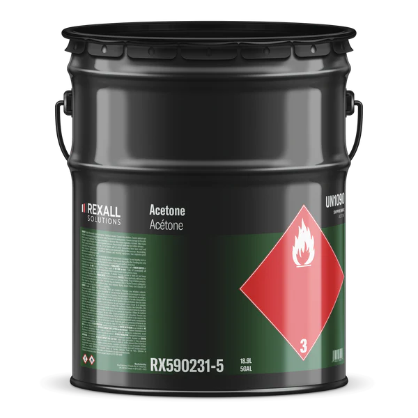 Rexall Acetone 5 gallon industrial solvent container