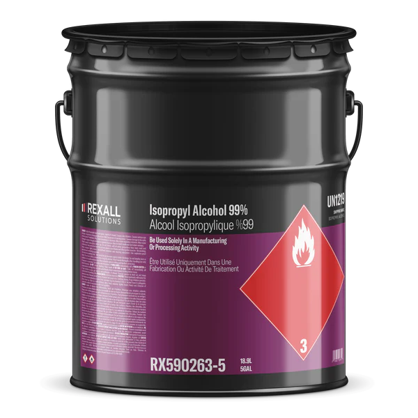 Rexall Isopropyl Alcohol 99 percent 5 gallon industrial solvent drum