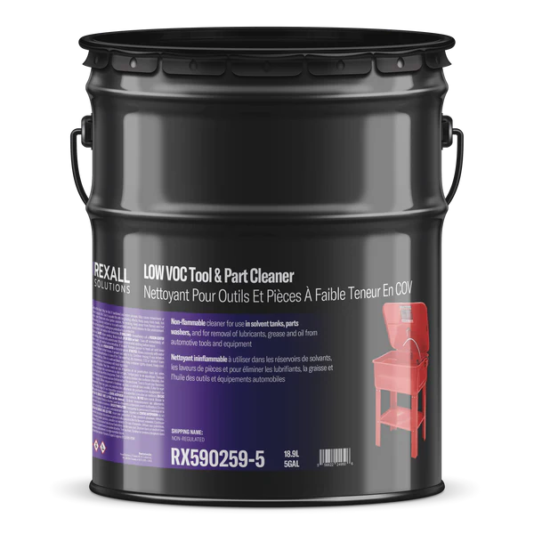 Rexall Low VOC Tool and Part Cleaner 5 gallon industrial cleaning solvent drum