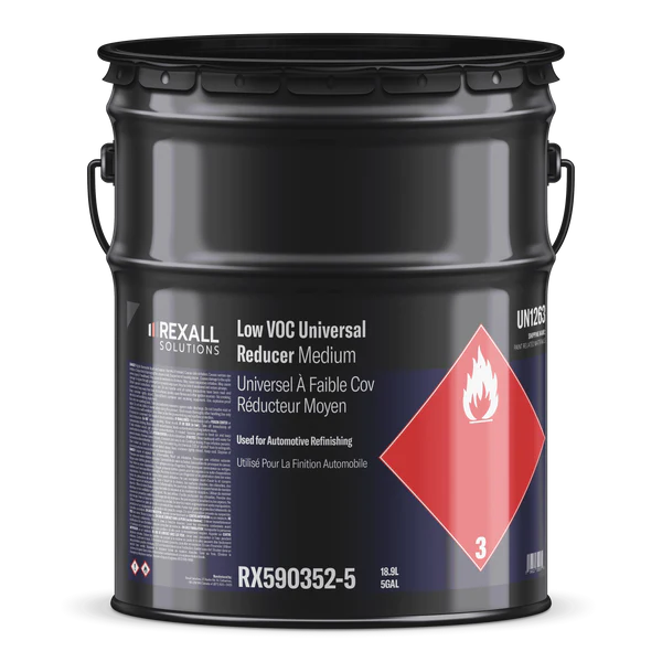 Rexall Low VOC Universal Reducer Medium 5 gallon automotive refinishing solvent drum