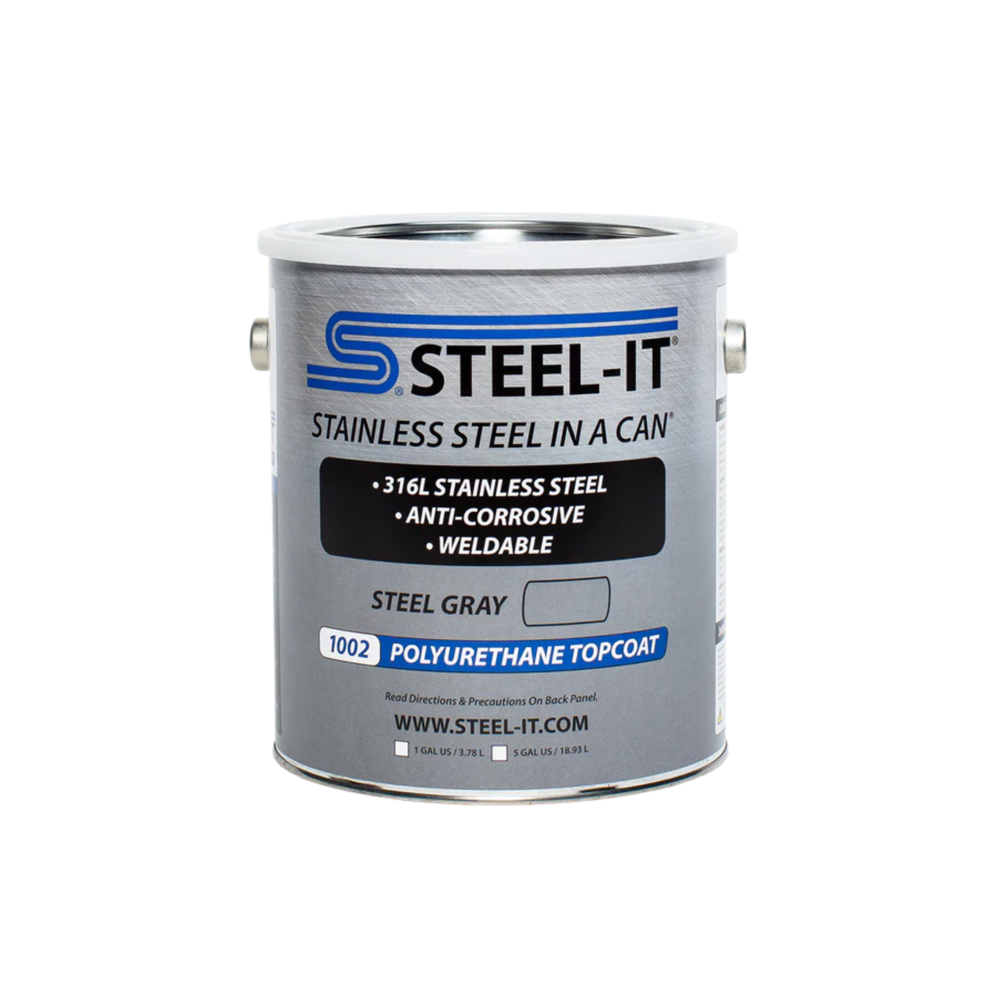 STEEL-IT 1002 Polyurethane Topcoat in Steel Gray, 316L stainless steel protective coating for corrosion resistance and weldable metal surfaces