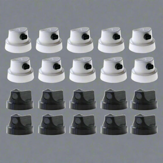 MTN Spray Paint Nozzle Caps - 20 Pack (10 PRO Caps + 10 Transversal Caps)