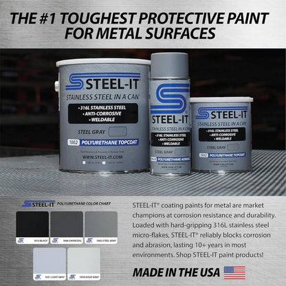 Steel-It 1002B Polyurethane Aerosol, Industrial Paint Coatings, Weldable, Easy to Apply - Steel Gray (12 Pack)