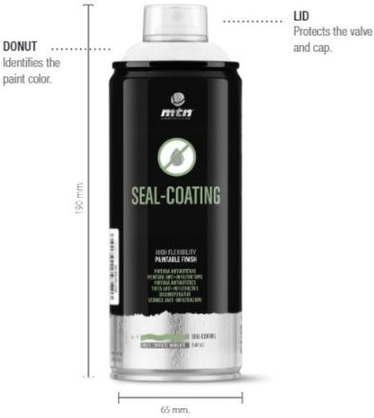 MTN Pro Seal-Coating Spray Paint - Fast-Drying Black Waterproof Sealant, 400ml