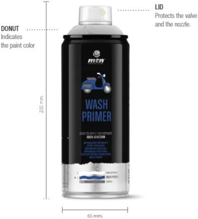 MTN Pro Wash Primer Spray - Fast-Drying, Easy Application for Metal Surfaces (400 ml)