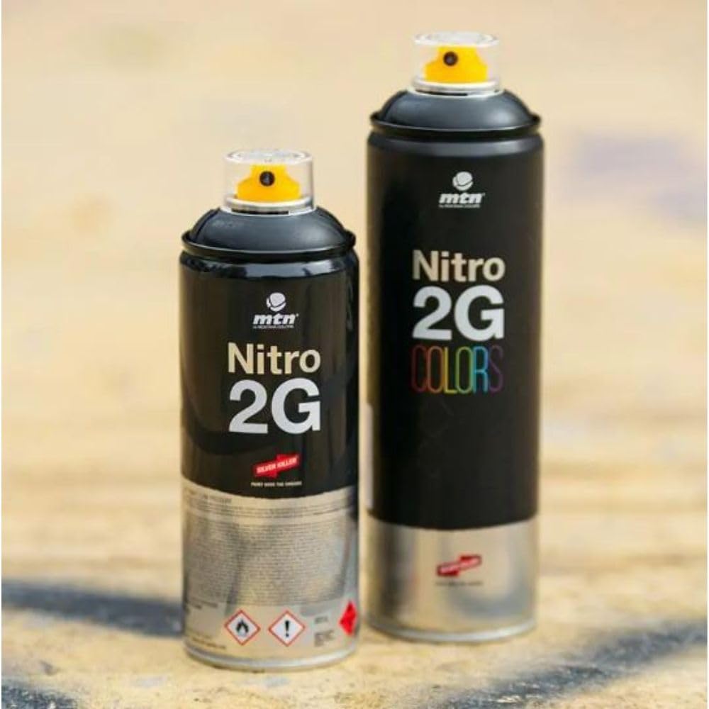 MTN Pro Nitro 2G Matte Black Spray Paint, Fast-Drying Acrylic for Industry, Crafts & DIY, 500ml