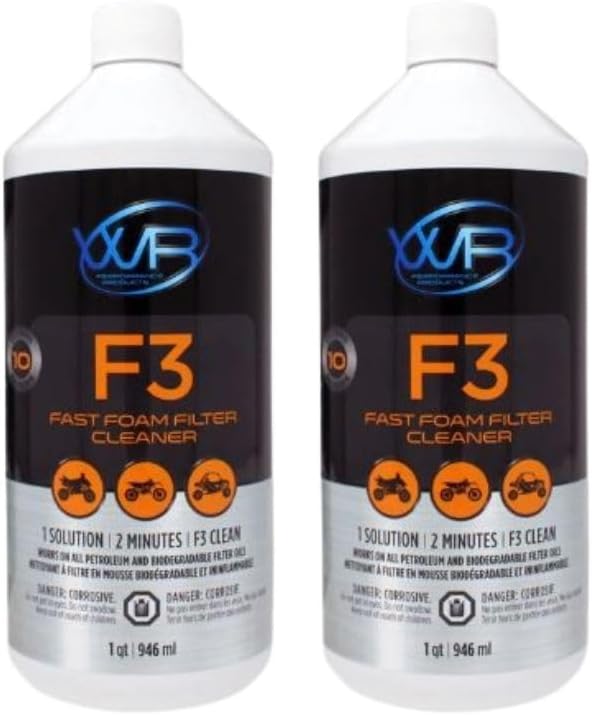 WR Performance F3 Fast Foam Filter Cleaner - Reusable & Effective Cleaning Solution, 946ml (2-Pack)