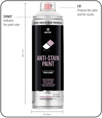 MTN PRO Anti-Stain White Matte Spray Paint – Fast-Drying Acrylic for Ceiling & Wall Stains (1 Pack)