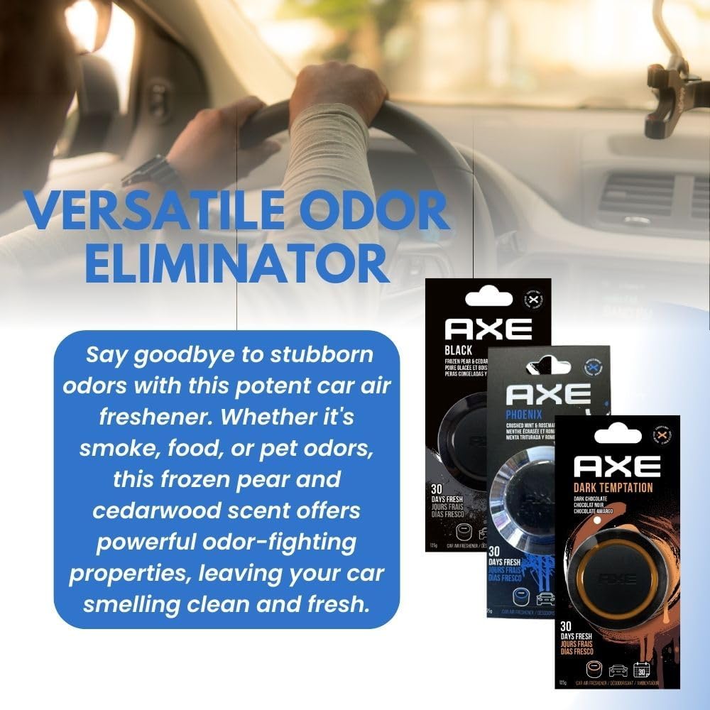 AXE Black Phoenix & Dark Temptation Car Air Freshener Gel - Odor Eliminator (3-Pack, 125g Total)