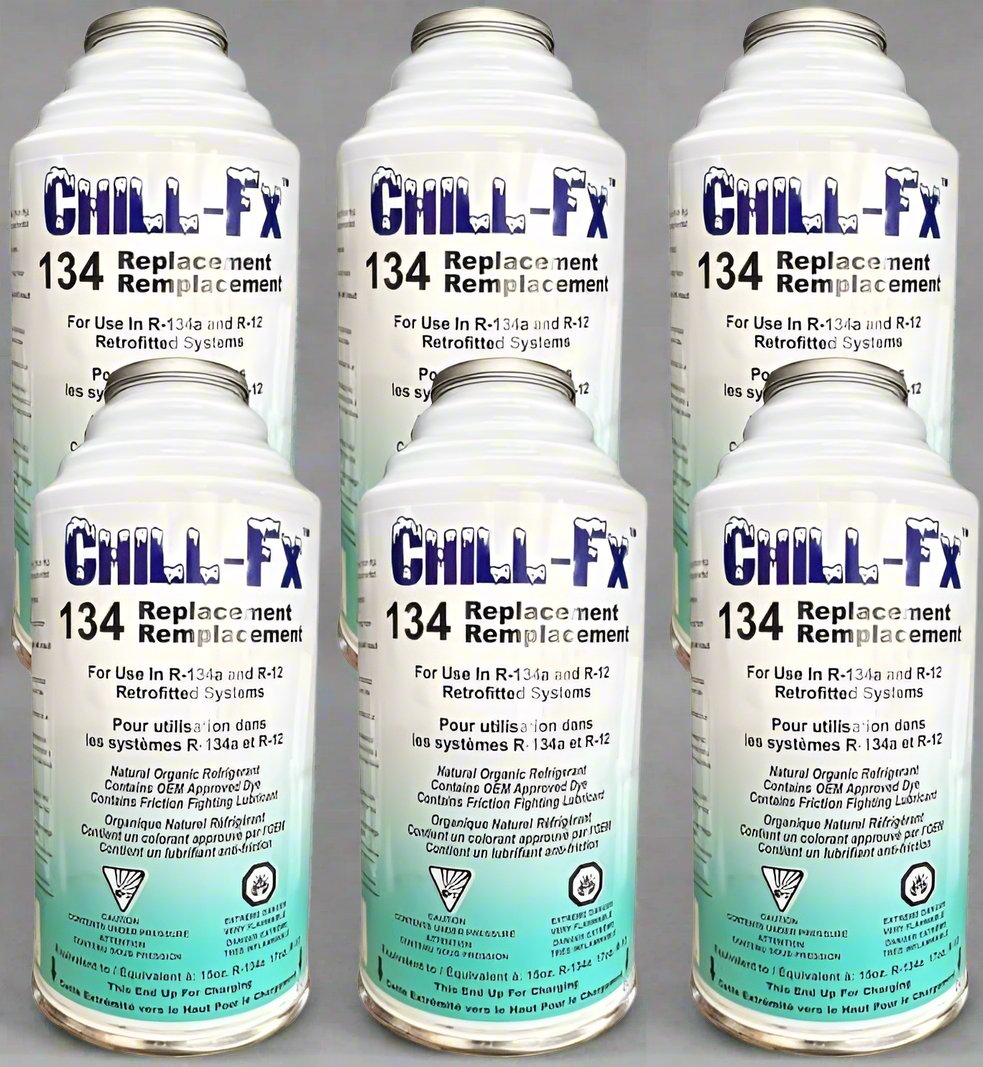 Chill-Fx 134 AC Replacement Refrigerant - 6oz for R134a & R12 Compatibility