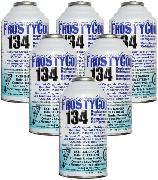 FrostyCool 134 AC Replacement Refrigerant - 6oz for R134a and R12 Systems