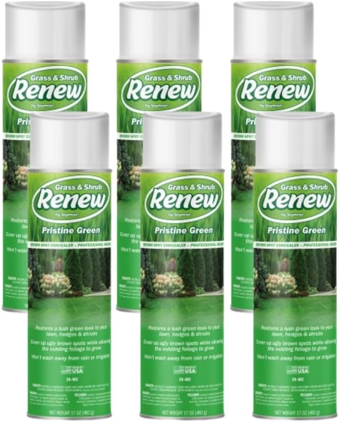 Seymour Grass & Shrub Renew Spray Paint – Pristine Green, 17oz for Lawn Repair