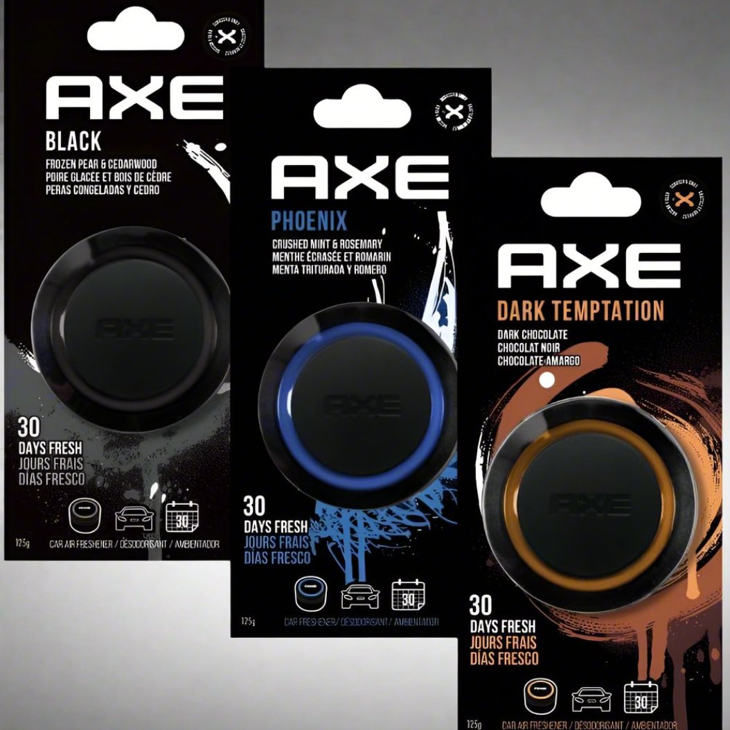 AXE Black Phoenix & Dark Temptation Car Air Freshener Gel - Odor Eliminator (3-Pack, 125g Total)