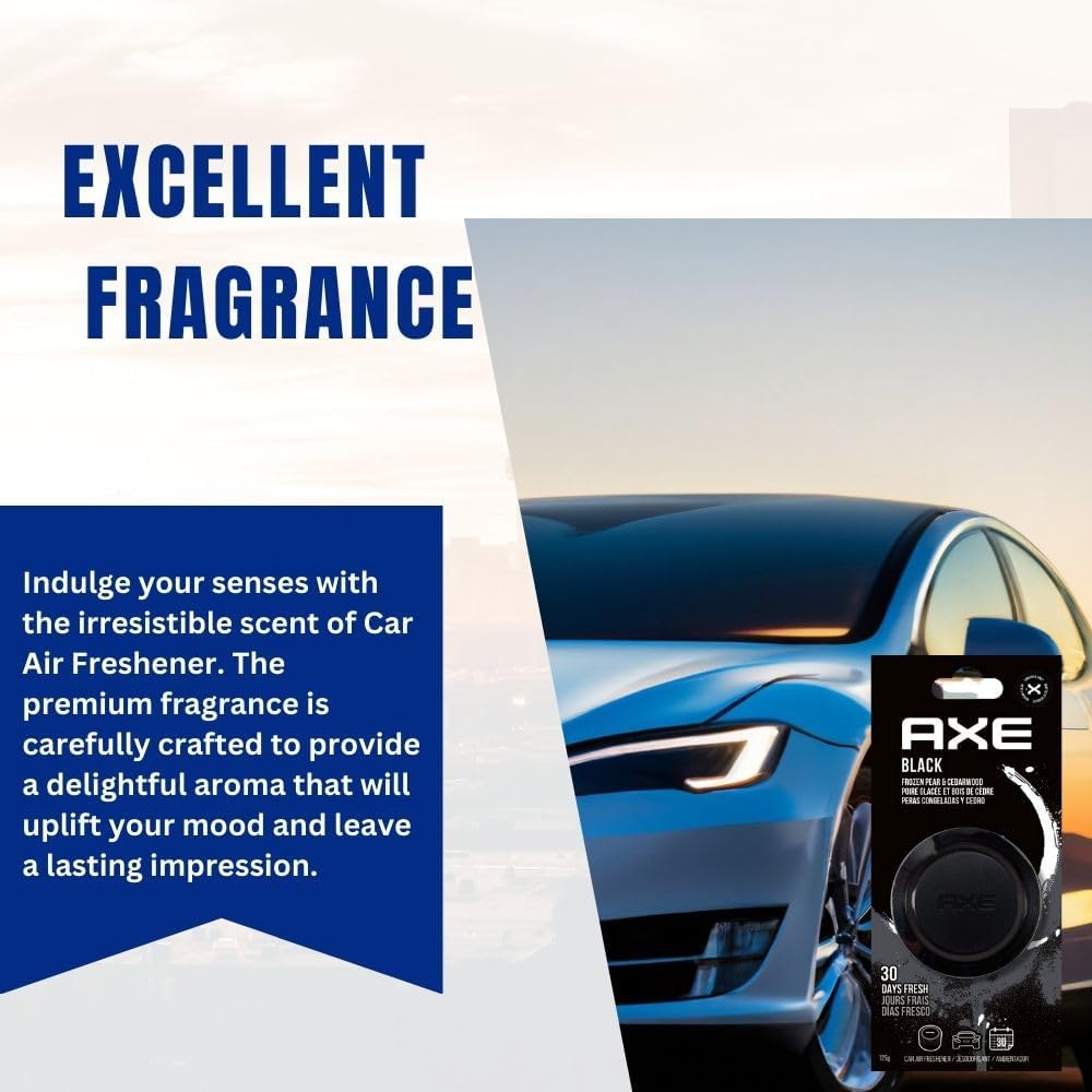 AXE Black Car Air Freshener Gel - Long-Lasting Odor Eliminator (1 Can)