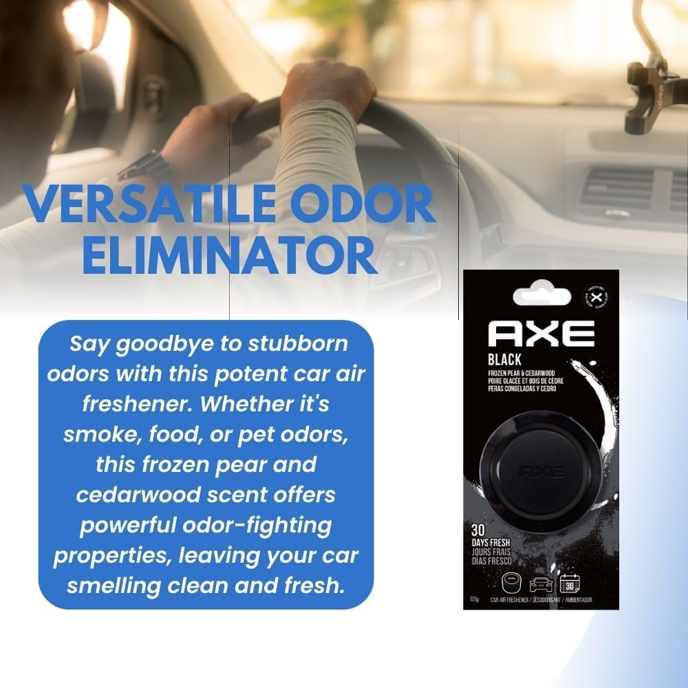 AXE Black Car Air Freshener Gel - Long-Lasting Odor Eliminator (1 Can)