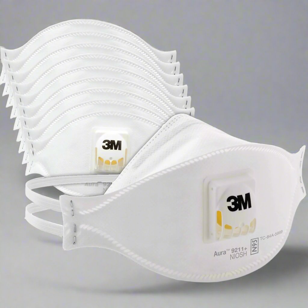 3M Aura N95 Disposable Respirator with Cool Flow Valve - 10 Pack