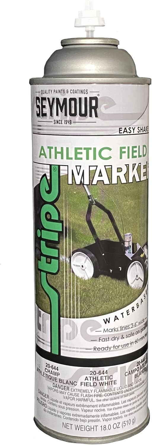 Seymour Athletic Field White, Inverted Tip, Marking Paint (12 Pack) (16oz Cans)