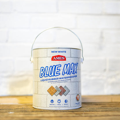 Ames Blue Max Waterproof Sealant - 1 Gallon White Liquid Rubber for Indoor and Outdoor Use