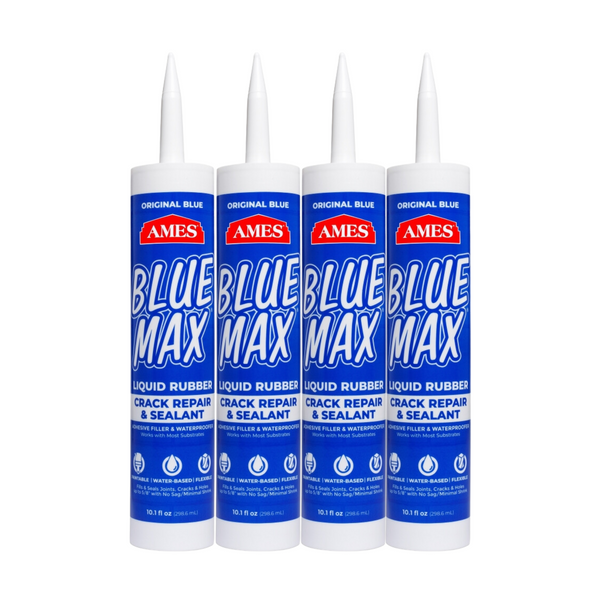Ames Blue Max Liquid Rubber Sealant - 10.1 oz (4 Pack) for Cracks and Leaks