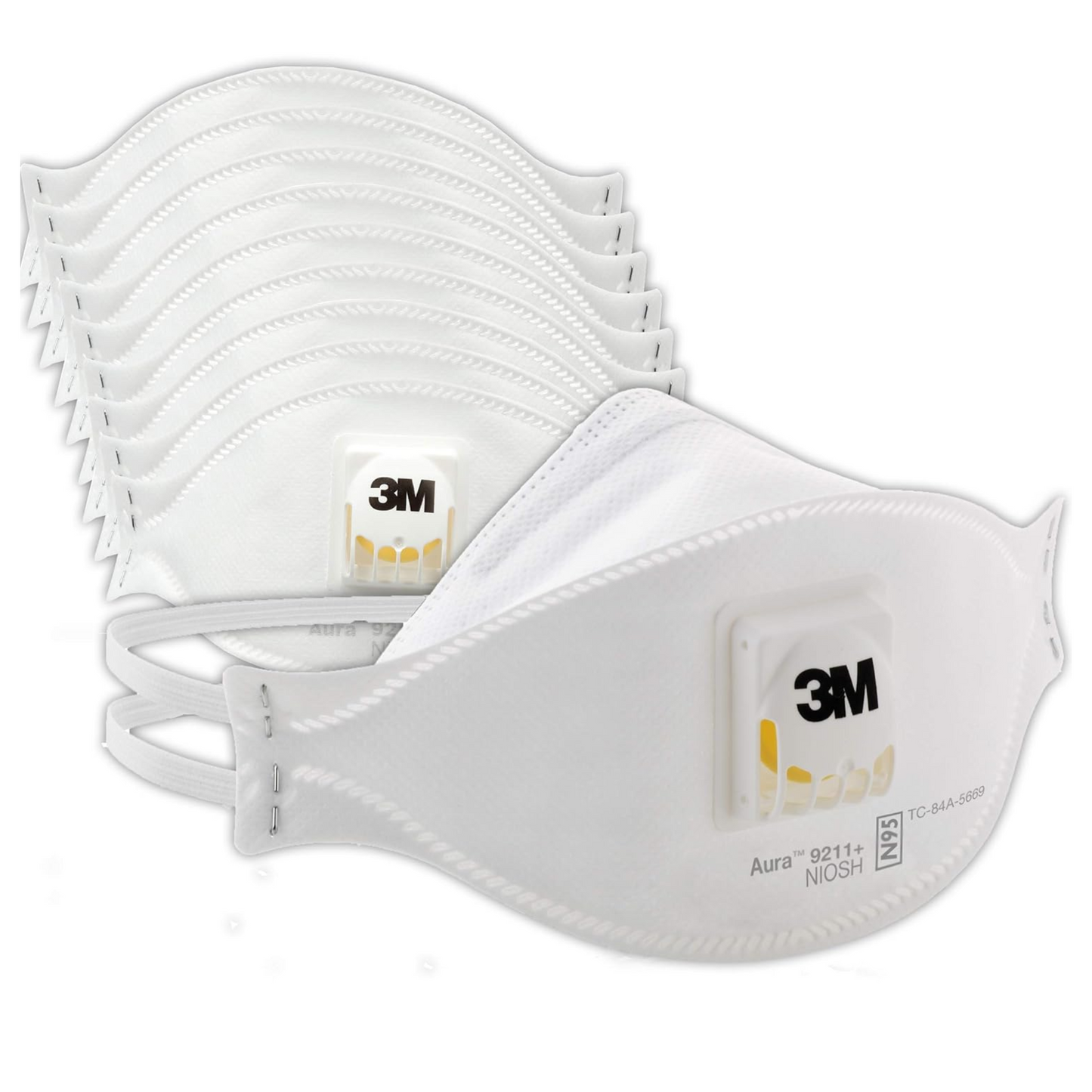 3M Aura N95 Disposable Respirator with Cool Flow Valve - 10 Pack