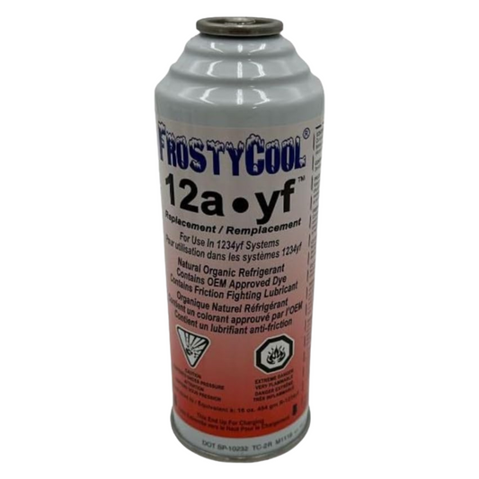 FrostyCool 12ayf AC Replacement Refrigerant for use in 1234yf Systems 8oz. (1 Can) Equivalant to 16 oz