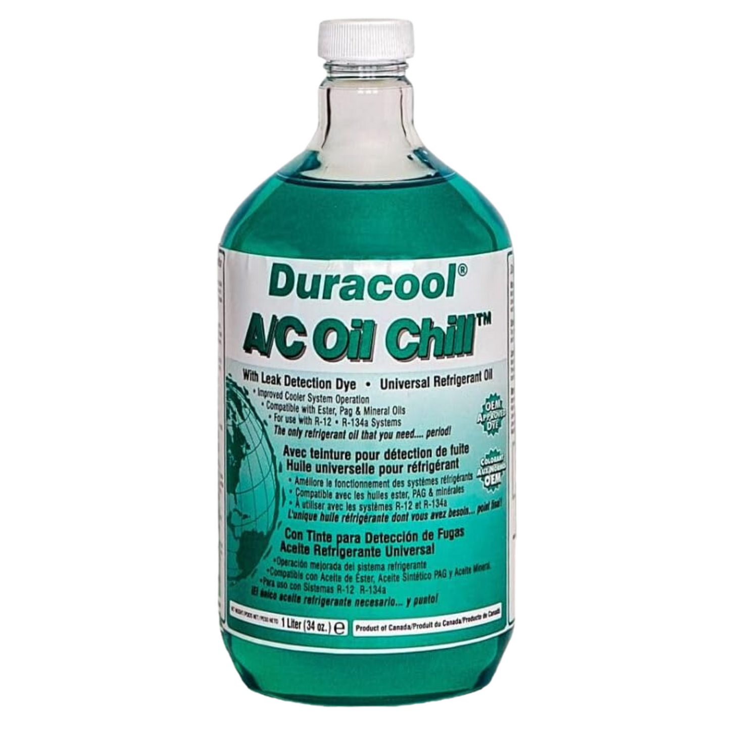 James Armour AC Oil Chill Refrigerant with Leak Detection Dye Universal Refrigerant Oil AC Lubricant for R12 and R134a Refrigerant System Improved Cooling System Operation