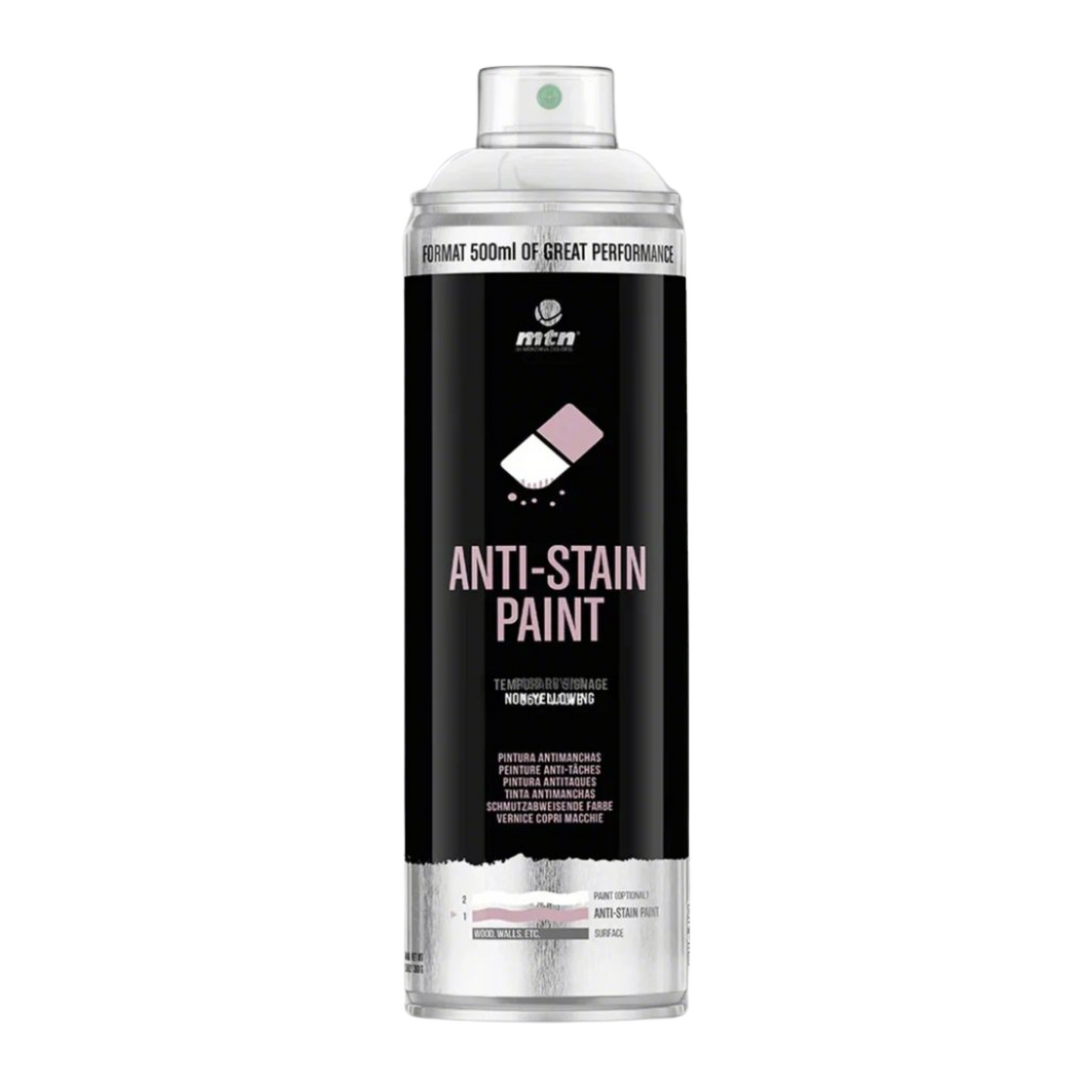 MTN PRO Anti-Stain White Matte Spray Paint – Fast-Drying Acrylic for Ceiling & Wall Stains (1 Pack)