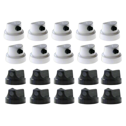 MTN Spray Paint Nozzle Caps - 20 Pack (10 PRO Caps + 10 Transversal Caps)