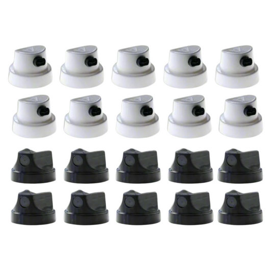 MTN Spray Paint Nozzle Caps - 20 Pack (10 PRO Caps + 10 Transversal Caps)