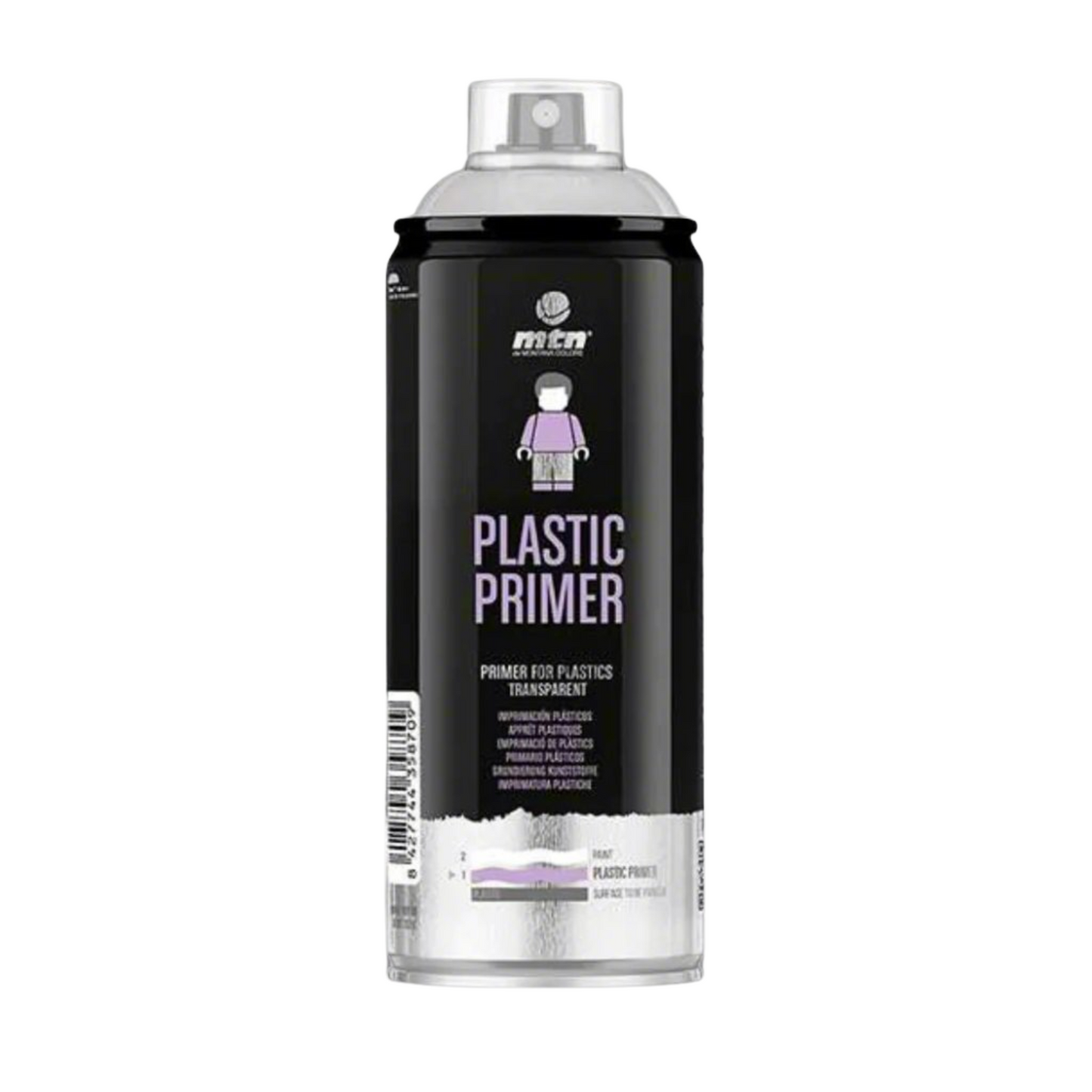 MTN Clear Plastic Primer Spray – Fast-Drying, Flexible Acrylic Paint for Plastic Surfaces, 400ml