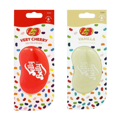 Jelly Belly 3D Hanging Air Fresheners – Vanilla & Very Cherry Scent, for Car, Home, & Office (2 Pack)