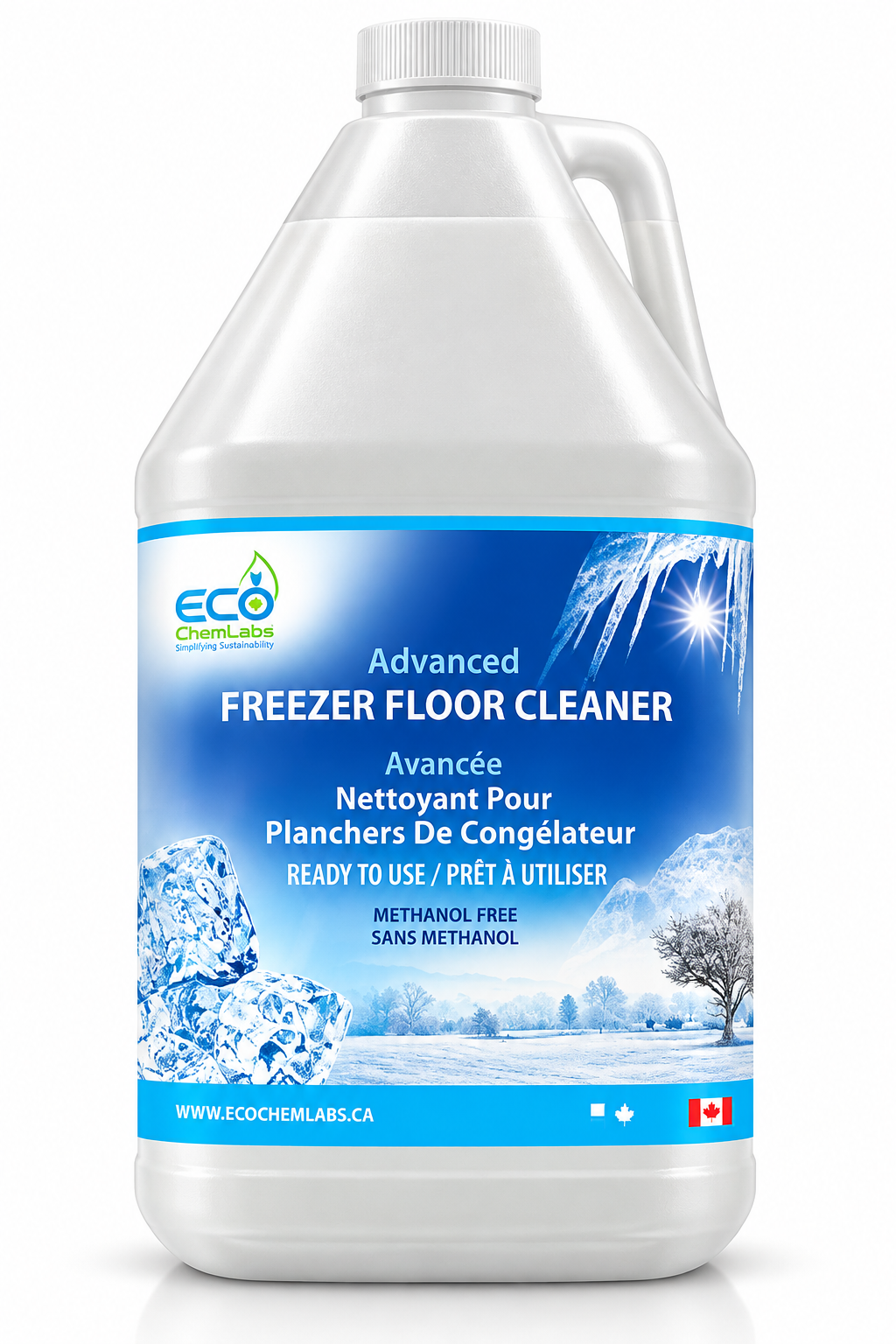 ECO ChemLabs Advanced freezer floor cleaner, ready to use and methanol-free