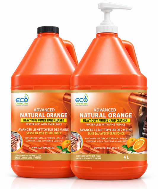 ECO ChemLabs Advanced Natural Orange 4L heavy duty pumice hand cleaner with aloe vera