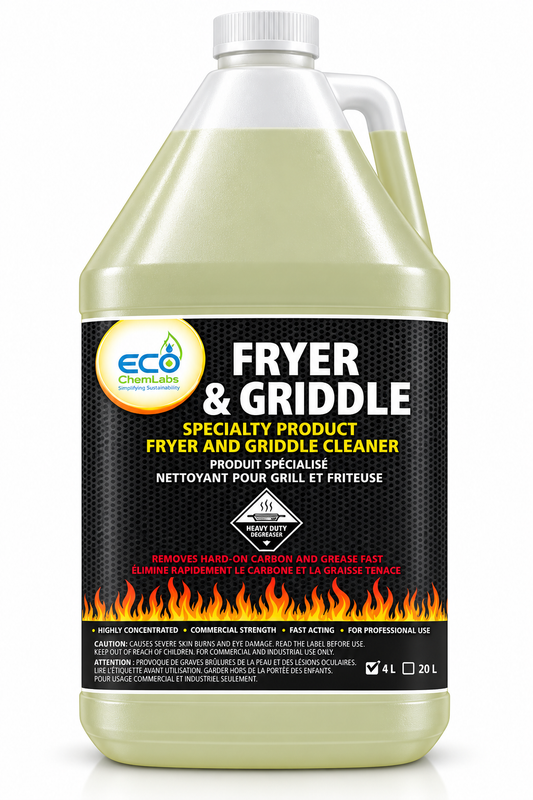 ECO ChemLabs 4L fryer and griddle cleaner with heavy duty degreasing power