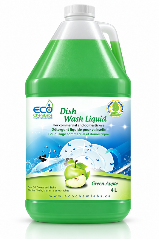 ECO ChemLabs Green Apple 4L dish wash liquid for commercial and domestic use