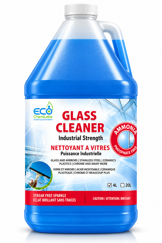 ECO ChemLabs 4L industrial strength glass and mirror cleaner with ammonia