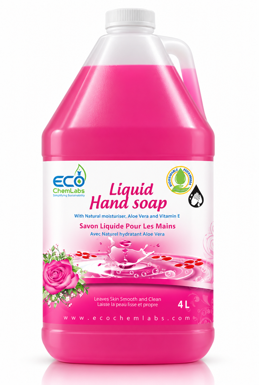 Eco ChemLabs pink liquid hand soap with aloe vera and vitamin E, 4L