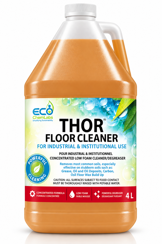 ECO ChemLabs THOR 4L industrial floor cleaner and low foam degreaser