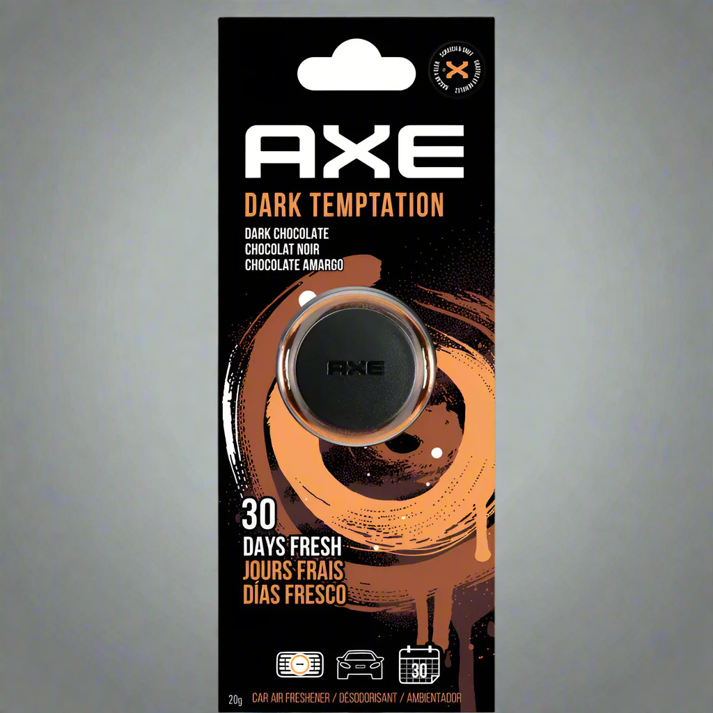 AXE Dark Temptation Car Air Freshener – Long-Lasting Odor Eliminator (Single Pack)