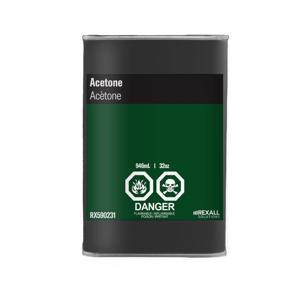 Rexall Acetone 1 quart solvent cleaner can