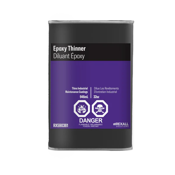Rexall Epoxy Thinner 1 quart industrial coating reducer solvent container