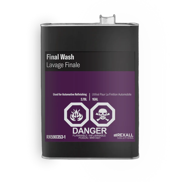 Rexall Final Wash 1 gallon automotive refinishing solvent container