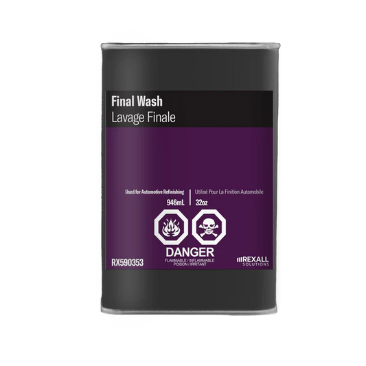 Rexall Final Wash 1 quart automotive refinishing solvent container