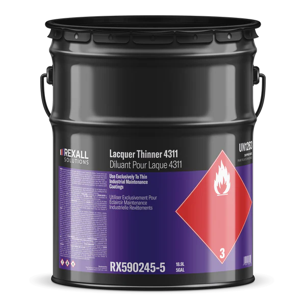 Rexall Lacquer Thinner 4311 5 gallon industrial solvent drum