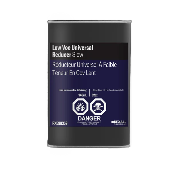 Rexall low VOC universal reducer slow 1 quart automotive refinishing solvent can