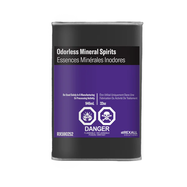 Rexall Odorless Mineral Spirits 1 quart industrial solvent can