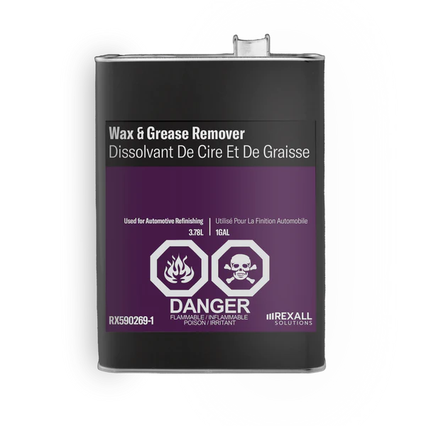 Rexall wax and grease remover 1 gallon automotive refinishing surface cleaner container