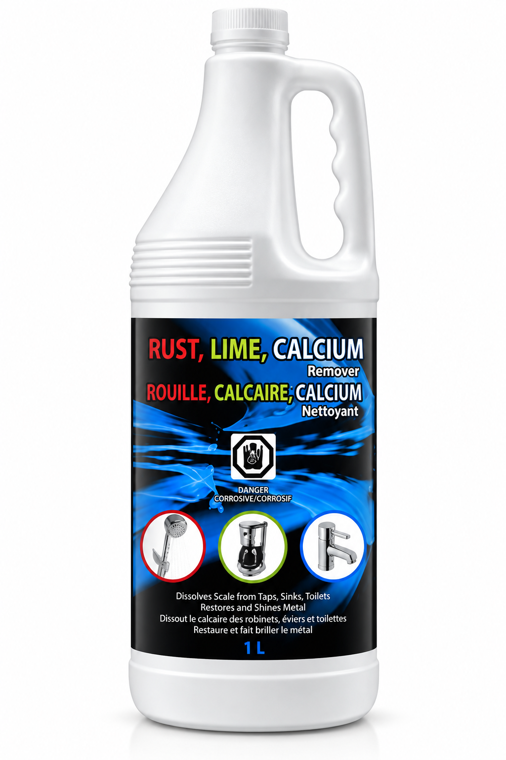 1L rust, lime and calcium remover for taps, sinks and toilets