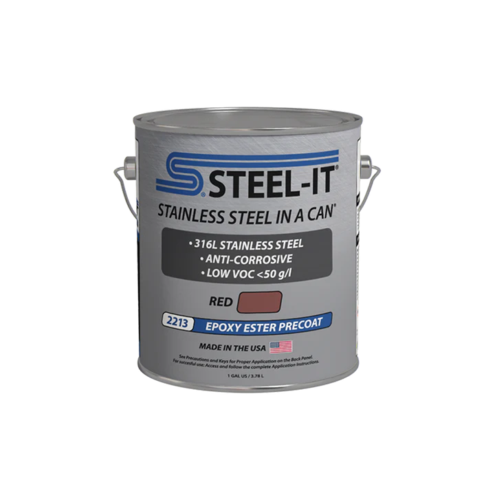 Steel-It 2213 red epoxy ester precoat stainless steel coating gallon can